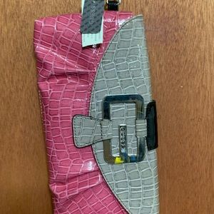 GUESS clutch purse pink black grey